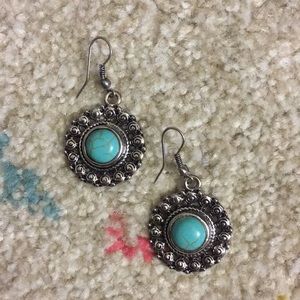 Turquoise Round Earrings